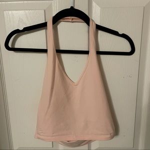 Pink Halter Crop Top